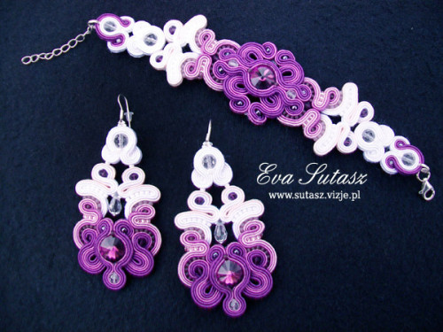 Komplet biżuterii na ślub "Lilac wedding" sutasz
