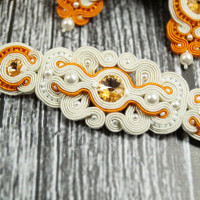 Komplet biżuterii ślubnej "Orange & Ecru"