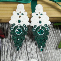 Komplet biżuterii ślubnej "Emerald & White"
